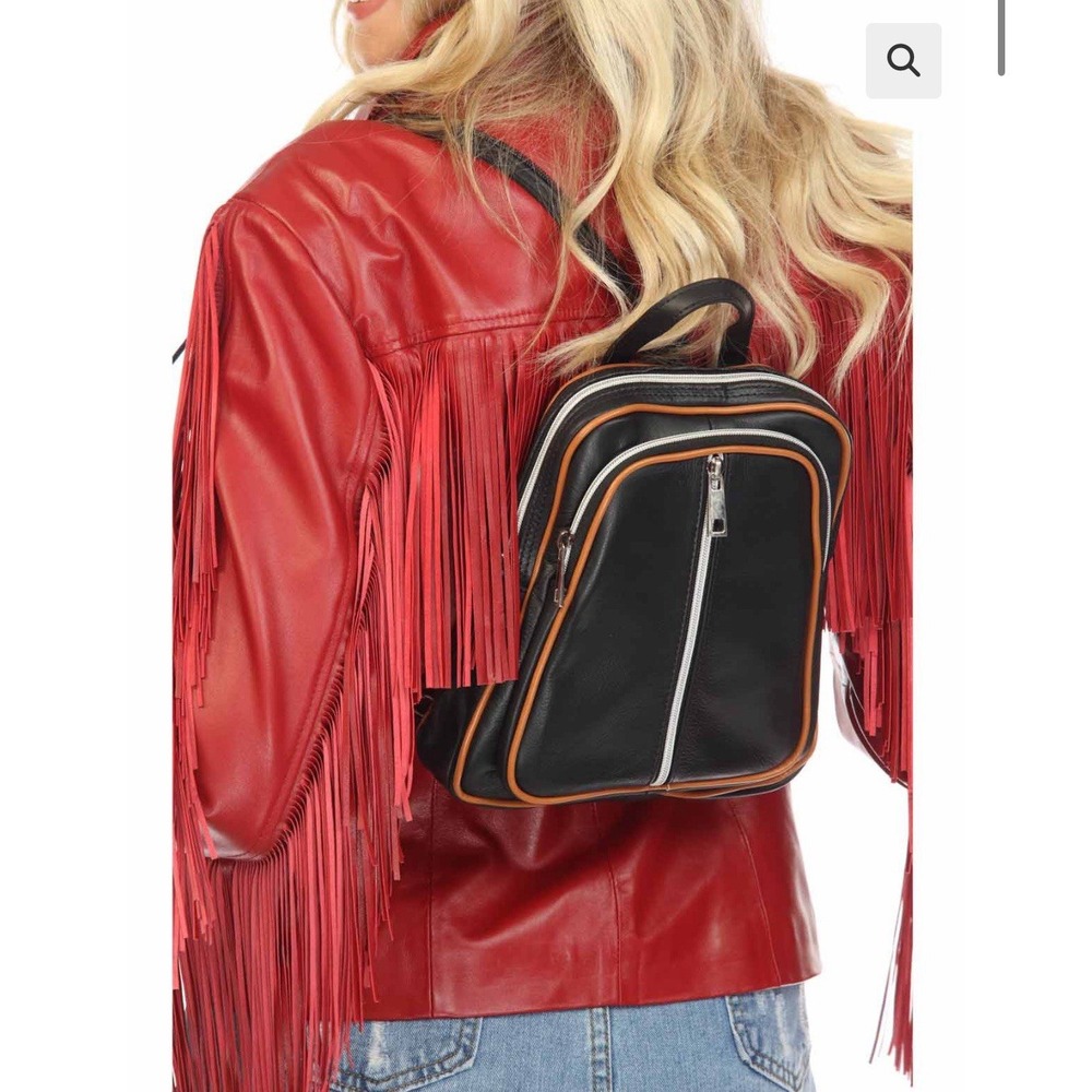 M&R Moda‎ in Pelle Firenze Italy Mini Backpack Purse Genuine Calfskin Leather